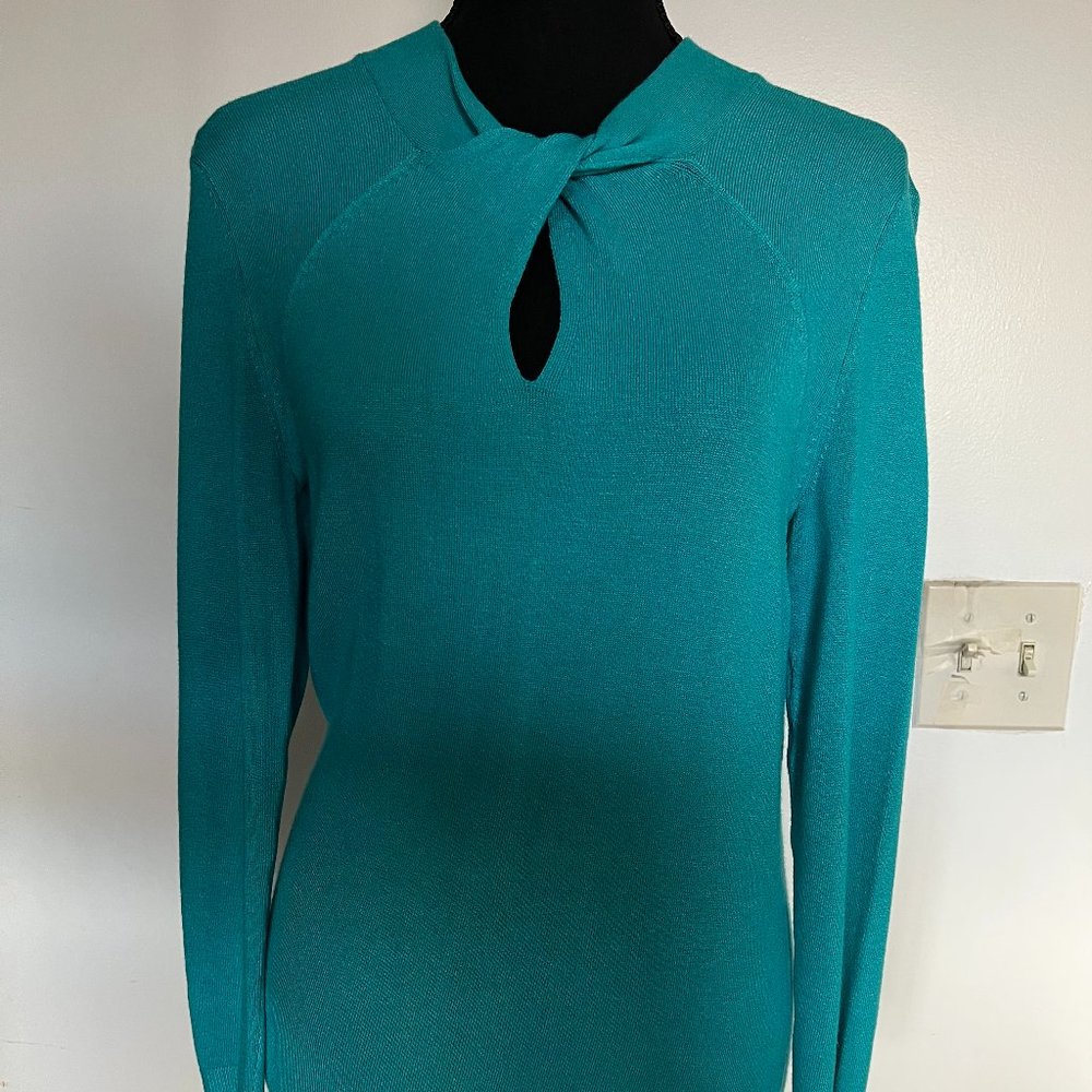 New York & Company  Long Sleeve Top Turquoise XS